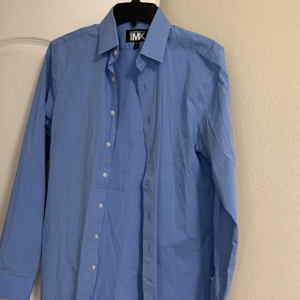 Express Men’s Light Blue Long-Sleeve Dress Shirt